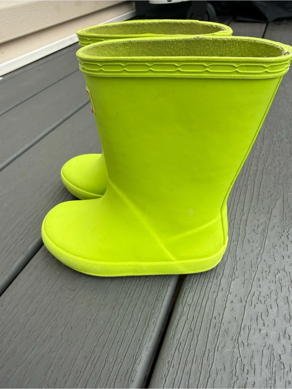 Hunter Neon Lime Kids' Rain Boots
